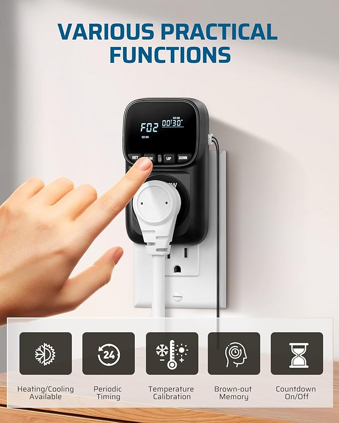 DEWENWILS Digital Temperature Controller, Heavy Duty 15A/1800W Thermostat - Image 4