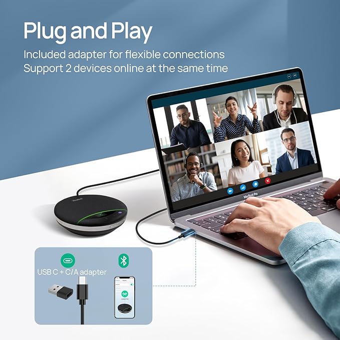 Yealink Bluetooth Speakerphone SP96 Support Daisy-Chain 26H Talk Time Teams - Image 6