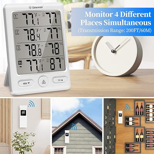 Geevon Indoor Outdoor Thermometer Wireless - Image 3