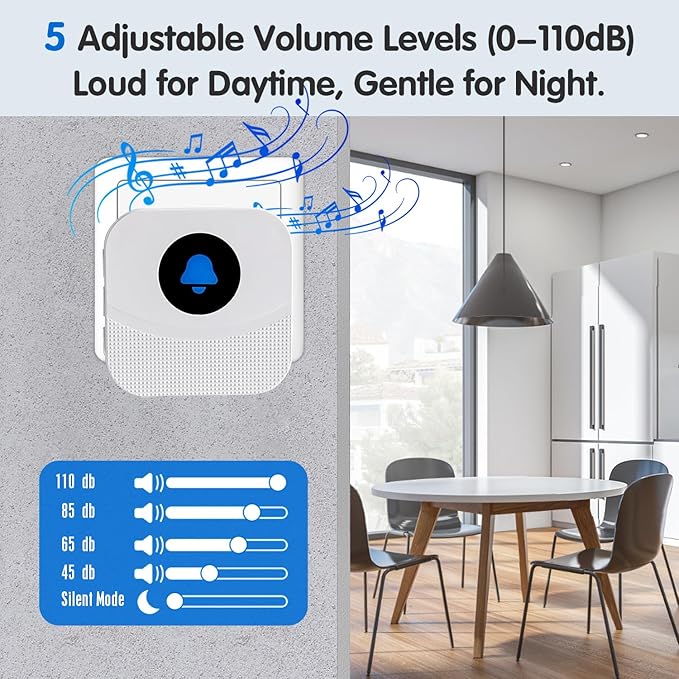 KOOSTONE Wireless Door Chime & Window Sensor Alarm - 600Ft Long Range Door - Image 6