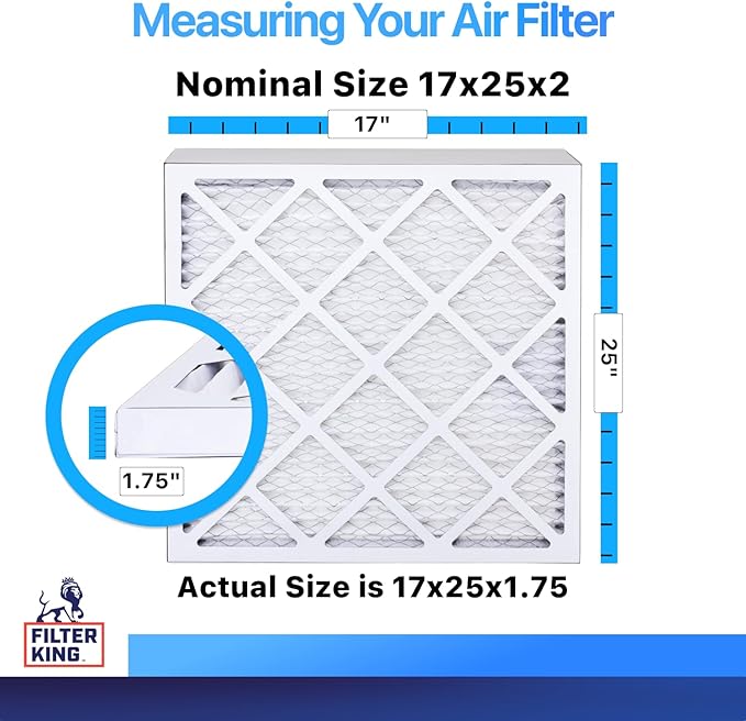 Filter King 17x25x2 Air Filter | 4-PACK | MERV 8 HVAC Pleated A/C Furnace - Image 2