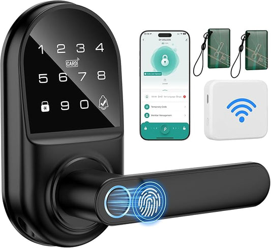 Smart keypad Door Lock with Handle，Fingerprint Keyless Entry Digital Lock with by Unknown