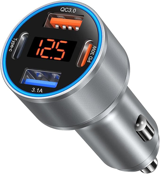 Car Charger USB C, 65W Multi Port Dual 12V USB C Car Charger Adapter by Bangfun