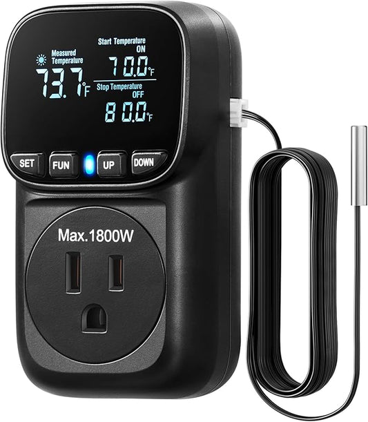 DEWENWILS Digital Temperature Controller, Heavy Duty 15A/1800W Thermostat by DEWENWILS