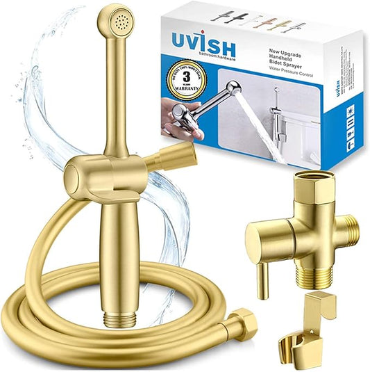 Handheld Bidet Toilet Sprayer, Brass Hand Held Bidet Attachment Cloth Diaper by Uvish