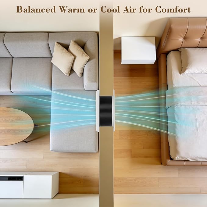 Qnemaei 8" Through Wall Fan 305 CFM, Room to Room Air Transfer Fan, Reversible - Image 3