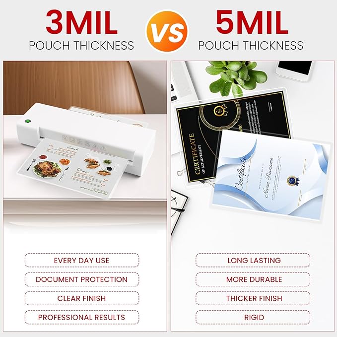 CAREGY 100 Pack Laminating Sheets, Holds 8.5 x 11 Inch Sheets, 5 Mil Thermal - Image 4
