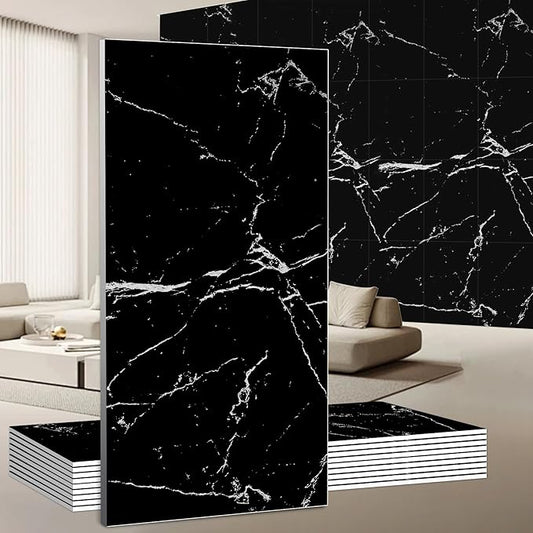 Wall Panels Peel and Stick，PVC Imitation Artificial Marble Tiles Sticker，10 pcs by Unknown