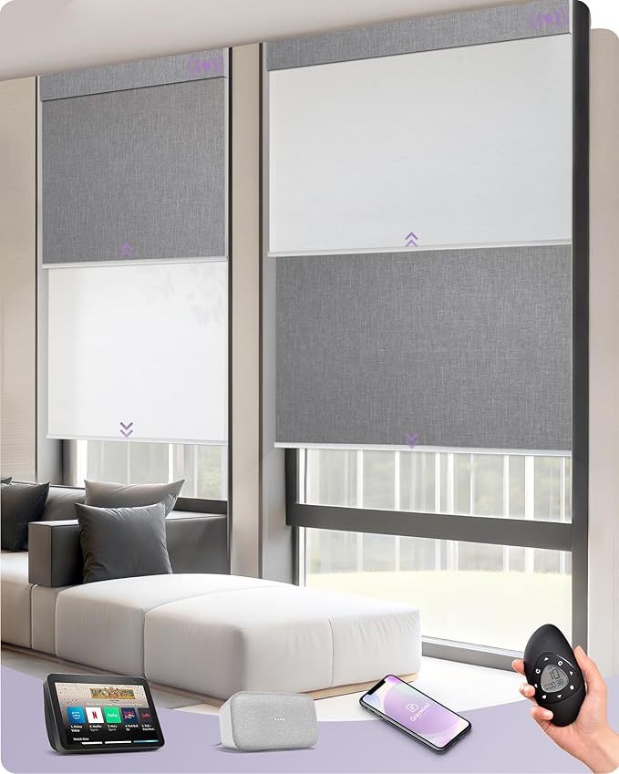 Graywind Motorized Dual Shades for Windows Smart Double Blinds Blackout and by Graywindbeyondshading