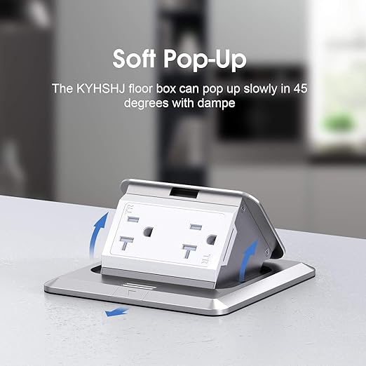 KYHSHJ Pop Up Floor Electrical Outlet Box Kit，20 Amp Stainless Steel TR - Image 3
