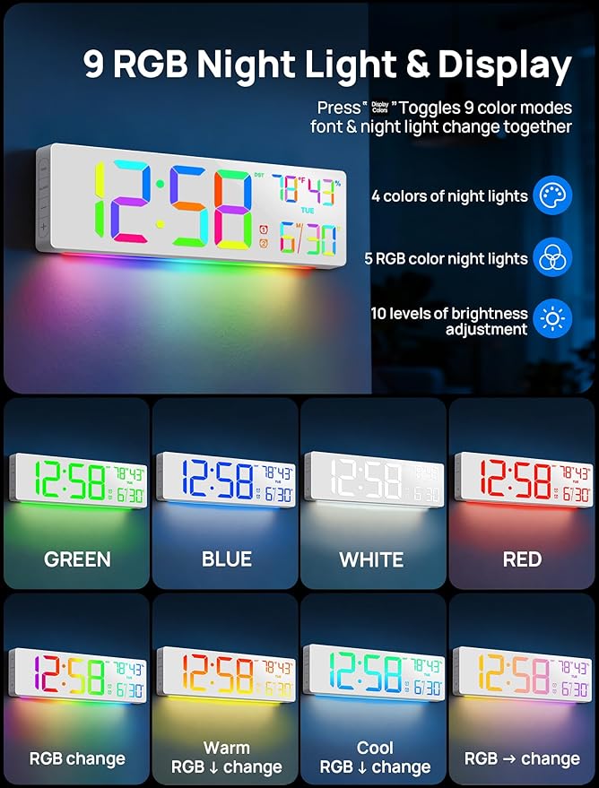 18.5" Large Digital Wall Clock - Image 3
