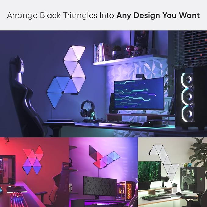 Nanoleaf Shapes WiFi and Thread Smart RGBW 16M+ Color LED Dimmable Gaming and - Image 2