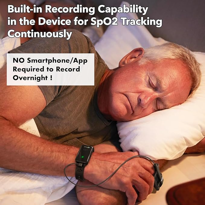 SleepO2 Wrist Recording Pulse Oximeter by EMAY | Continuous Pulse Oximeter to - Image 2