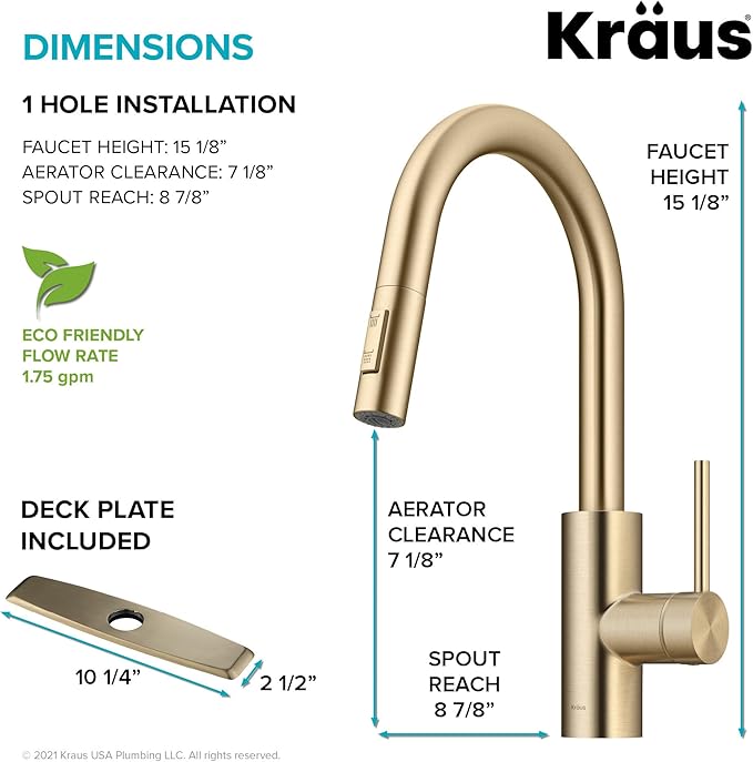 KRAUS Oletto Single Handle Pull Down Kitchen Faucet - Image 4