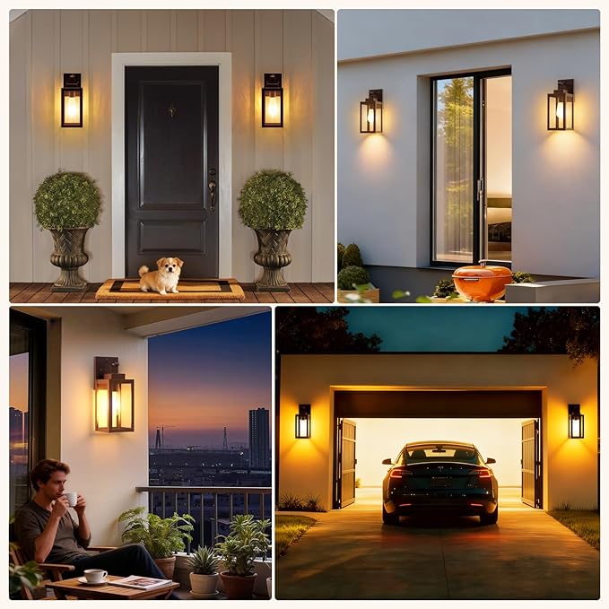 LTBLIGHT 2-Pack Motion Sensor Porch Lights Outdoor, Farmhouse Brown Dusk to - Image 7