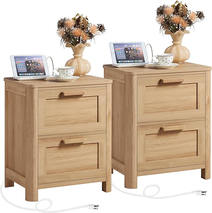 Joaxswe Farmhouse Nightstand Set of 2 by Joaxswe