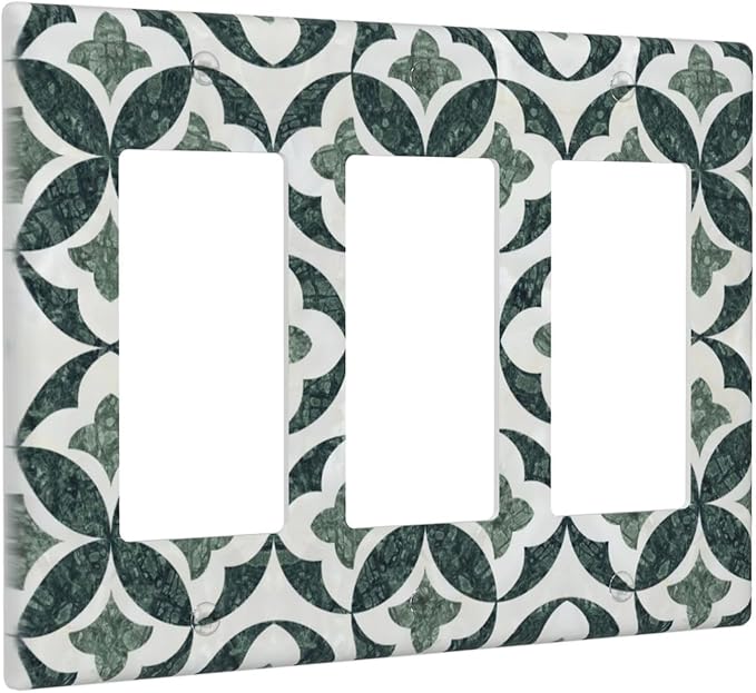 Bvtewkhz Green Luxury Modern Cubic Marble 3 Gang Triple Rocker Decorative Light - Image 2