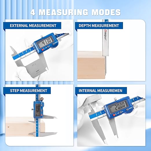 Dasqua 12”/300mm Digital Caliper, Stainless Steel Precision Measuring Tool - Image 4