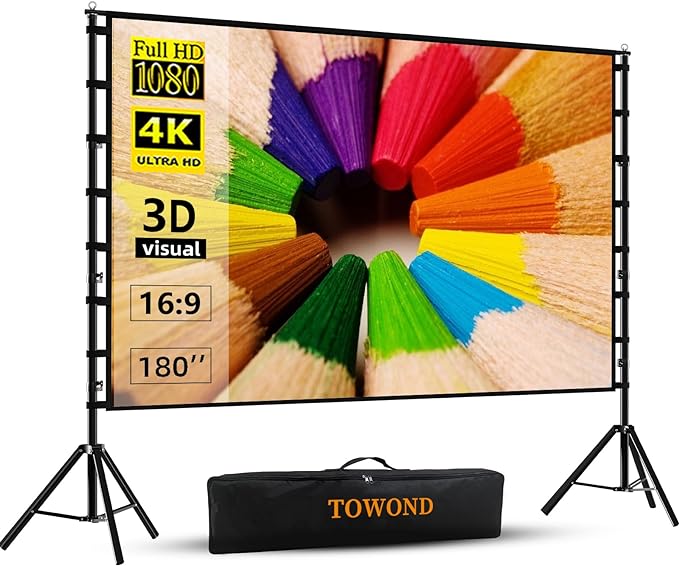 TOWOND Projector Screen and Stand, 180 inch Outdoor Projector Screen 15 FT by TOWOND-JLFOfficial