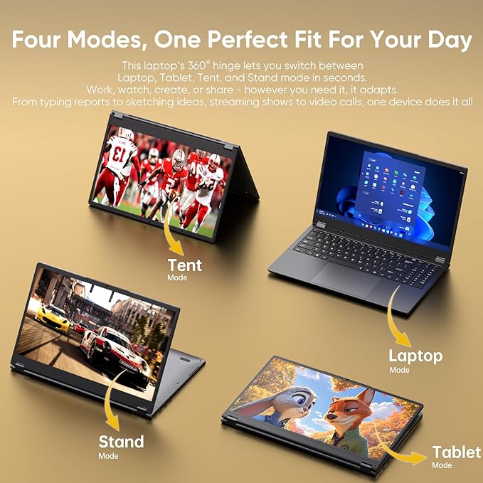 Moxalc Laptop Computer, 15.6" 16GB RAM 512GB SSD AMD Ryzen R3 3200U Radeon Vega - Image 2