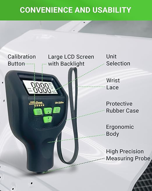 Paint Thickness Gauge CM-224Pro 2026 | Coating Thickness Meter Fe/Al/Zn | Auto - Image 3