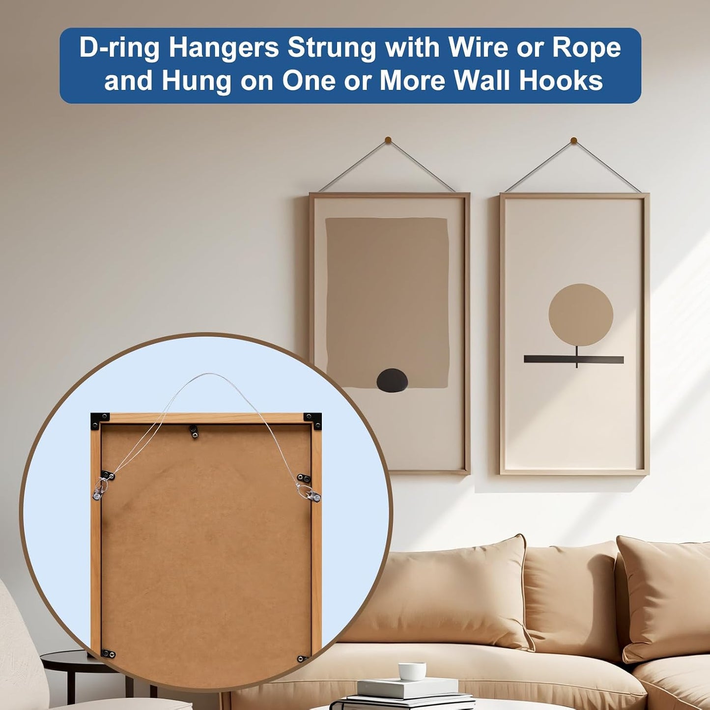 181 Pcs Picture Hanging Kit Wire D Ring Hangers Metal Frame | Braided Wire 100FT, Aluminum Crimping Sleeves, for Frames Mirrors Canvas Artwork Clocks, Rust-Resistant Metal, Home Studio