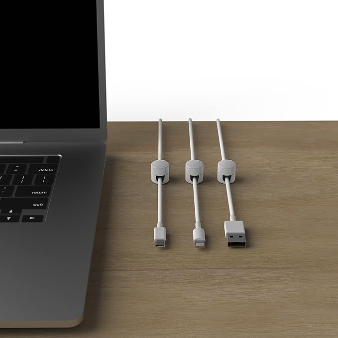 ICONIT Cable Anchors for Desk Organization White | Premium Aluminum Cord - Image 7