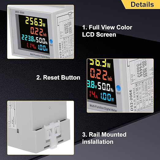 D52-2066 Single Phase Energy Meter - 220V AC 40V-300V 100A Household & - Image 6