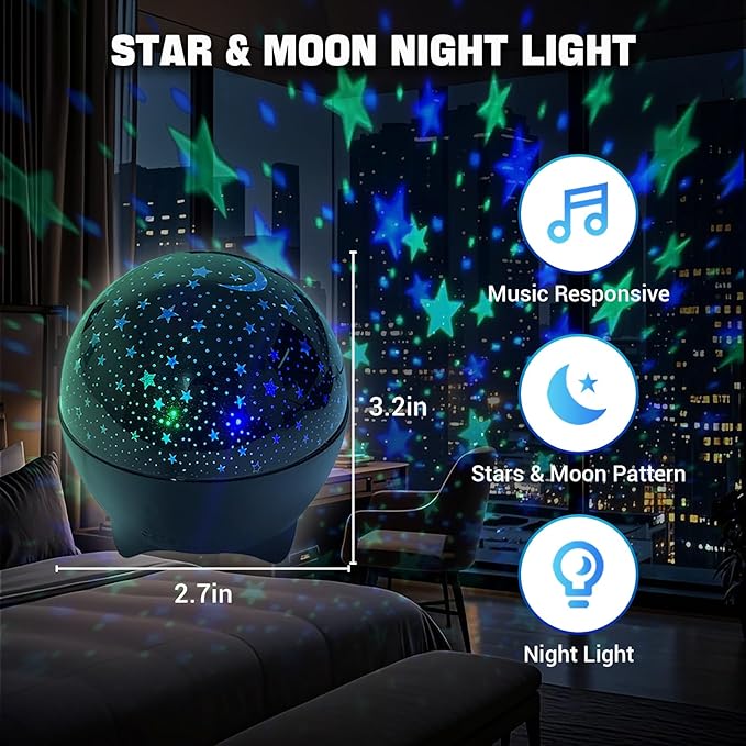 MAXROCK Star & Moon Projector, Galaxy Projector, Bedroom Decoration, Star and - Image 5