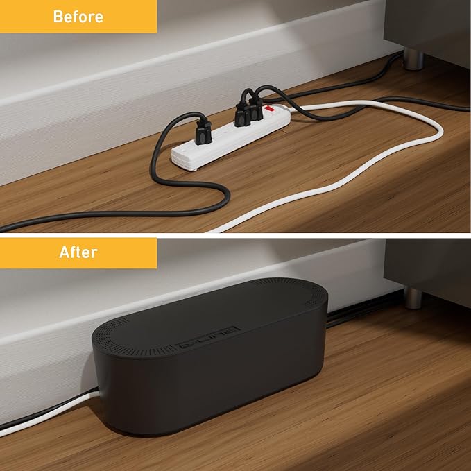 D-Line Cable Management Box, Power Strip Cover, Floor Outlet Hider, Desk Cord - Image 6
