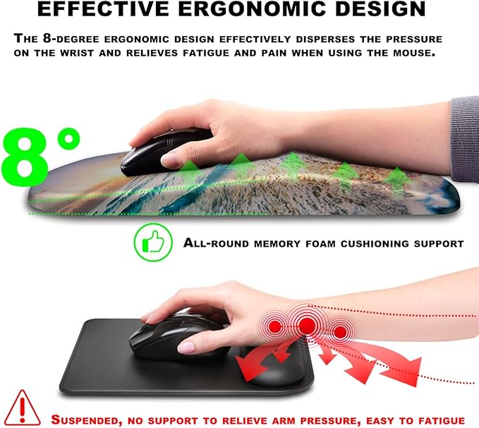 KUOSGM Mouse Pad Wrist Support, Ergonomic Mouse Pad - Image 5