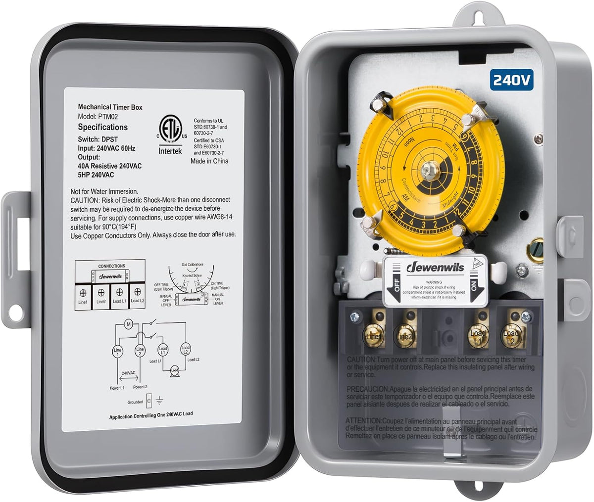 DEWENWILS 24-Hour Mechanical Timer Switch