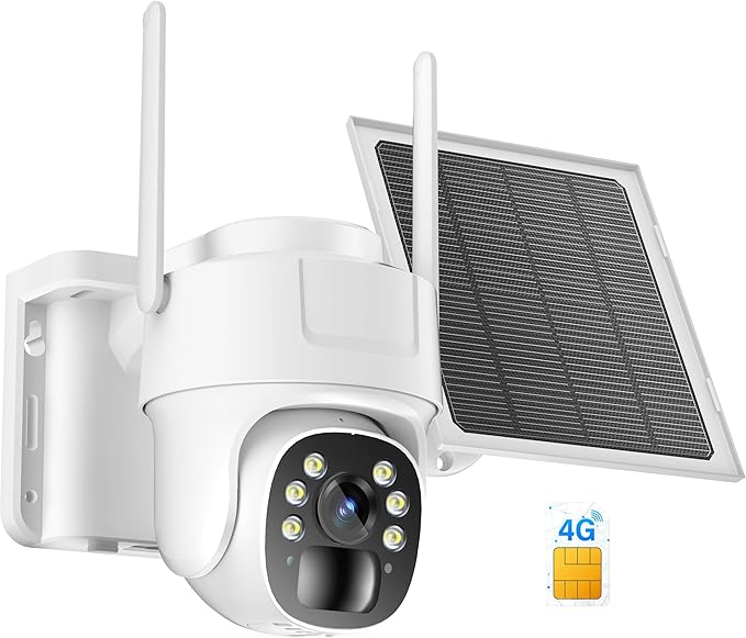 KKB 4G LTE Cellular Solar Security Cameras Wireless Outdoor, No WiFi Security by KKBOff-GridSecurity