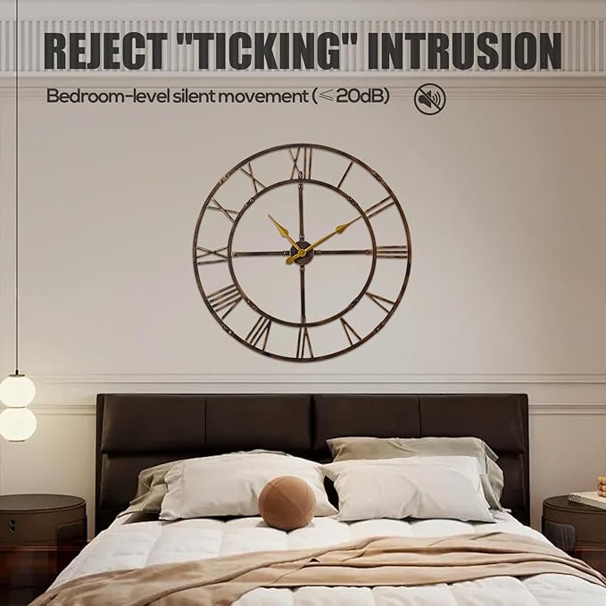 Ohweog Large Wall Clock for Living Room Decor – 40 Inch Silent Non-Ticking - Image 6
