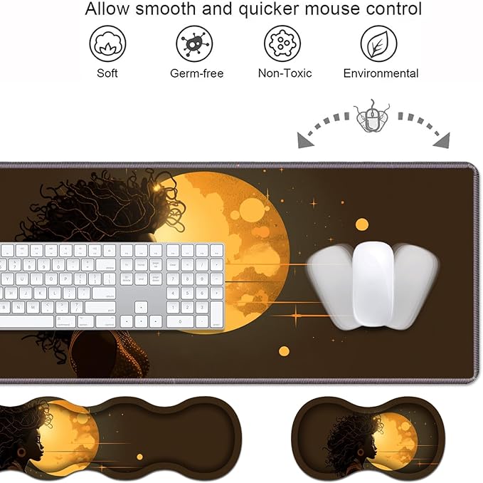 Ergonomic Keyboard Wrist Rest & Mouse Pad Wrist Rest Set, Large XXL Gaming Desk - Image 4