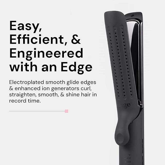 L'ANGE HAIR Le Duo Edge 360° Airflow Titanium Styler Blush | 2-in-1 Flat Iron - Image 2