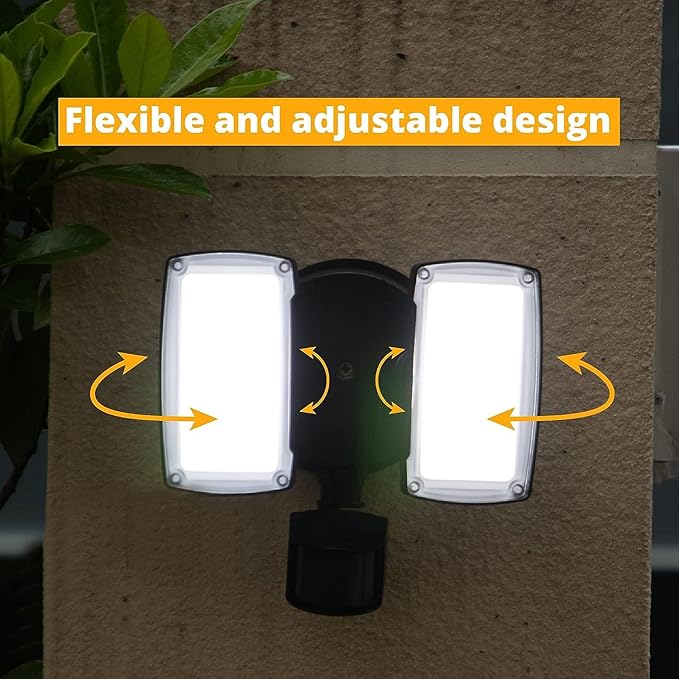 UME 19W LED Flood Light Motion Sensor Outdoor, 2 Adjustable Head, IP65 - Image 5