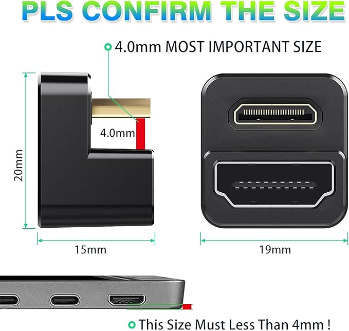 AGVEE 1 Pack 180 Degree Angled Mini HDMI Male to HDMI Female Adapter, U-Shaped - Image 7
