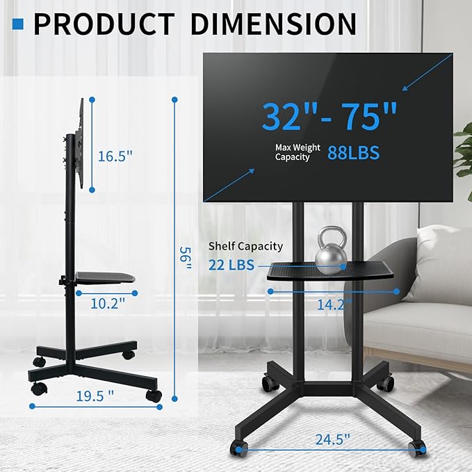 Solid Grace Rolling TV Stand - Image 8