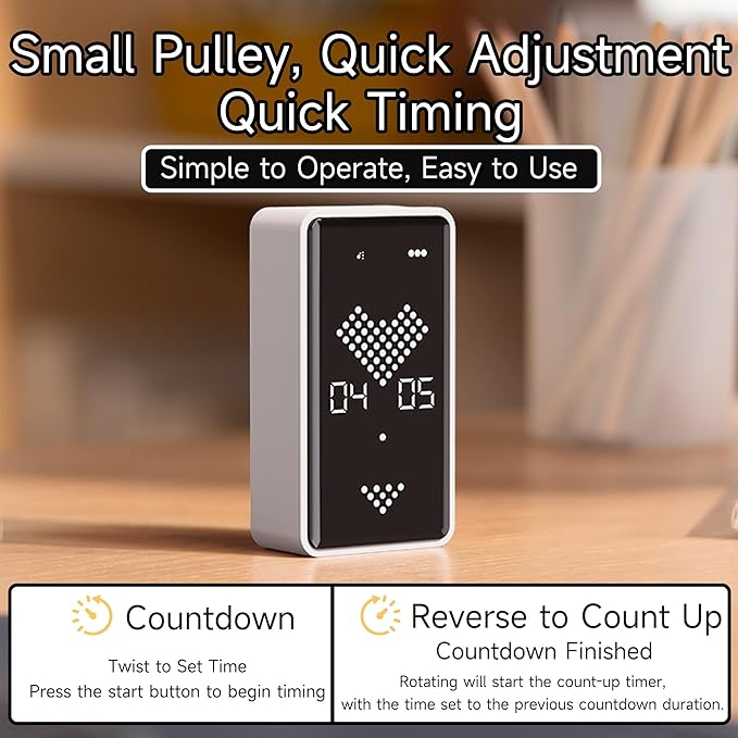 Sand Timer, Digital Hourglass Timer, Rechargeable Magnetic Visual Timer - Image 3