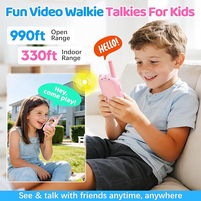 Video Walkie Talkies for Kids Toys, for Grandkids, 2 Pack HD Kids Walkie - Image 2