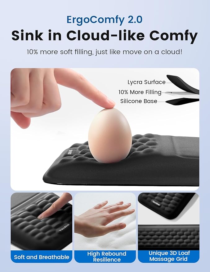 2-in-1 Keyboard & Mouse Wrist Rest Set – Ergonomic Pain-Relief Support - Image 4