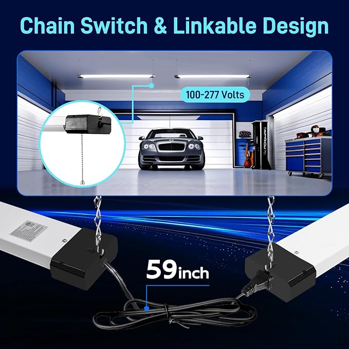 hykolity 5000K LED Shop Light Linkable, 4FT Daylight 42W LED Ceiling Lights - Image 4