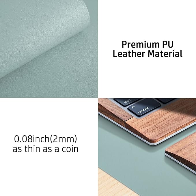 Aothia Leather Desk Pad Protector, Mouse Pad, Office Desk Mat, Non-Slip PU - Image 7