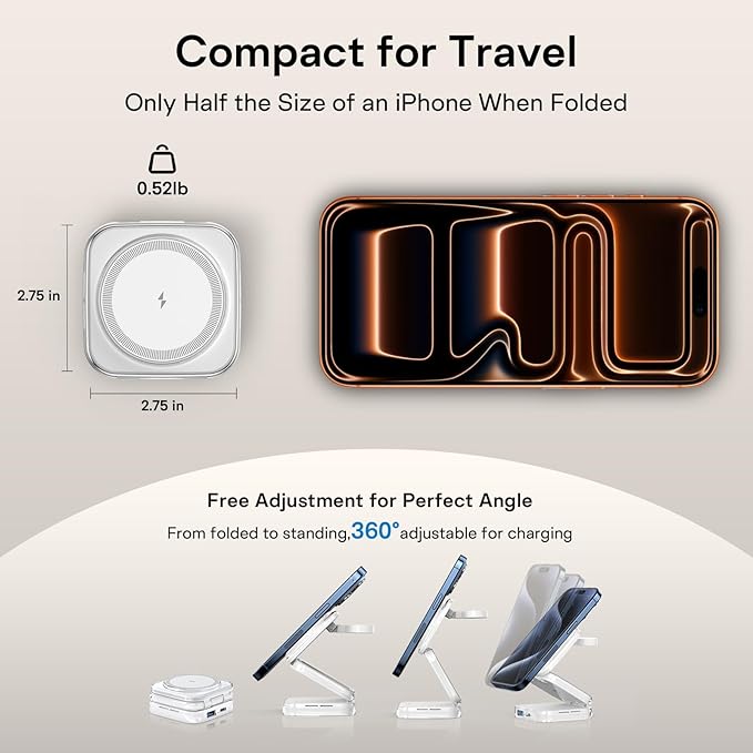5-in-1 Wireless Charger for MagSafe, AC ISLAND Portable Travel Charging Station - Image 5