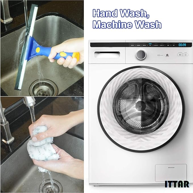 ITTAR Window Squeegee with 2 Sets Stainless Steel Pole, Squeegee Cleaning Tools - Image 9