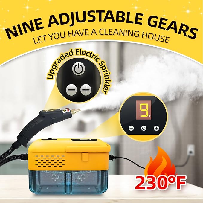 Heavy Duty Handheld Steam Cleaner, 15s Heat-Up, 9-Level Adjustable 2500W - Image 2