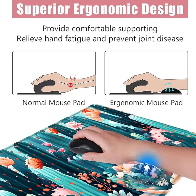 BFUKVOU Large Keyboard Mouse Pad Set, Extended Mouse Pad+Keyboard Wrist Rest - Image 5