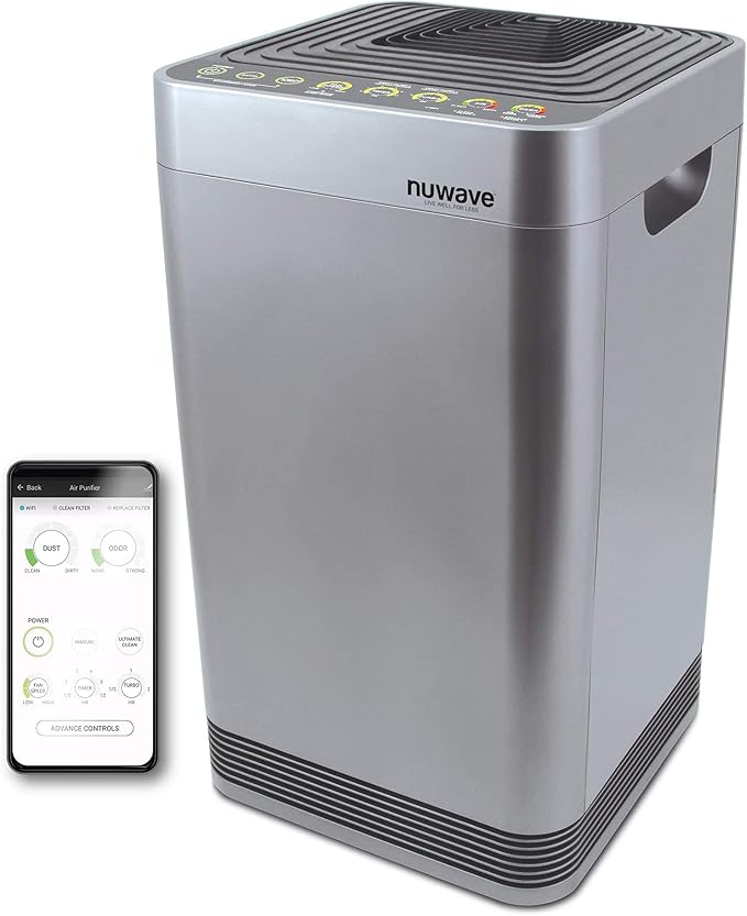 Nuwave Smart Air Purifier for Home Large Room up to 2, 934 Sq. Ft., Auto by NuWave