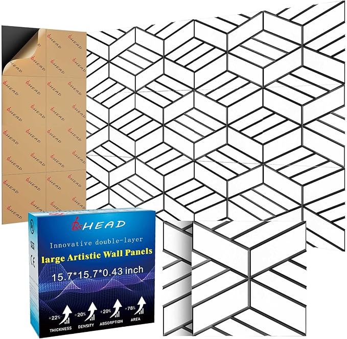 BSHEAD 8 Pack 2-Layer Soundproof Wall Panels, 15.7 x 15.7 x 0.43 in Large Sound by Staytunedforournewproduct
